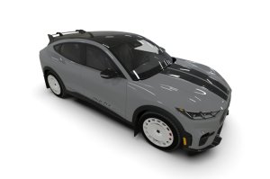 Ford Mach-E Mud Flap Kit - Rally Armor - Rally Edition UR - Black/Metallic Black Logo - `21-`25